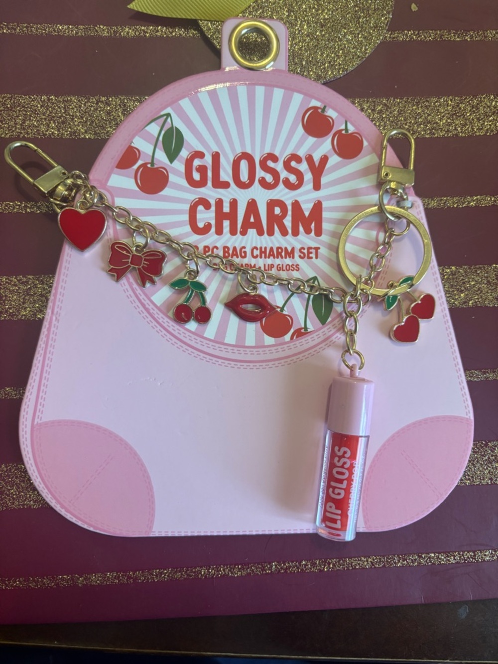 Cherry Gloss Bag Charm – Curated Accessory